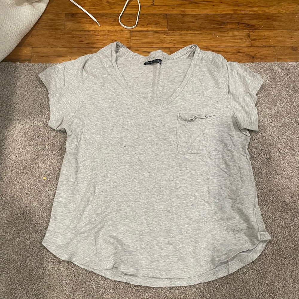 Abercrombie and fitch grey v neck loose fitting T Shirt